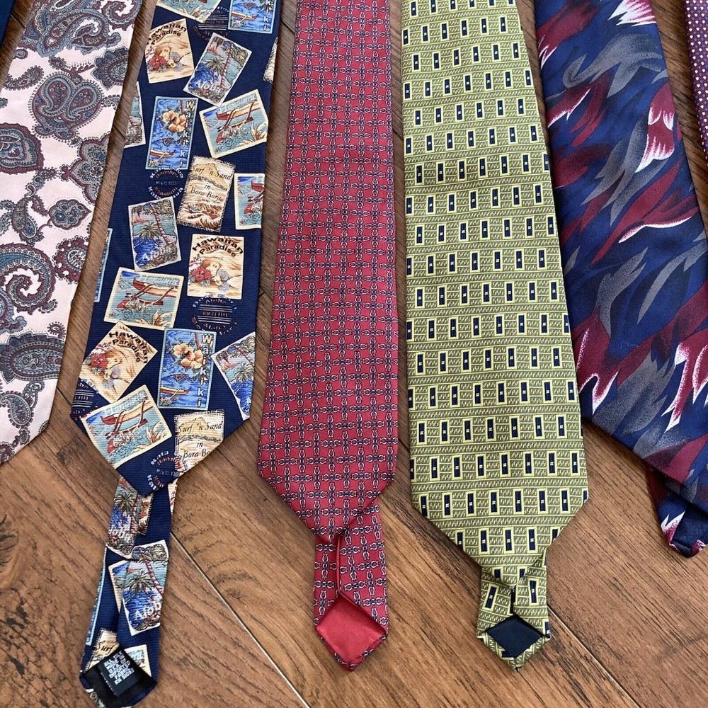 LOT OF 8 DIFFERENT BRANDS MEN’S NECK TIES STAFFORD HARDY AMIES TROPICALO LONDON - Picture 6 of 11